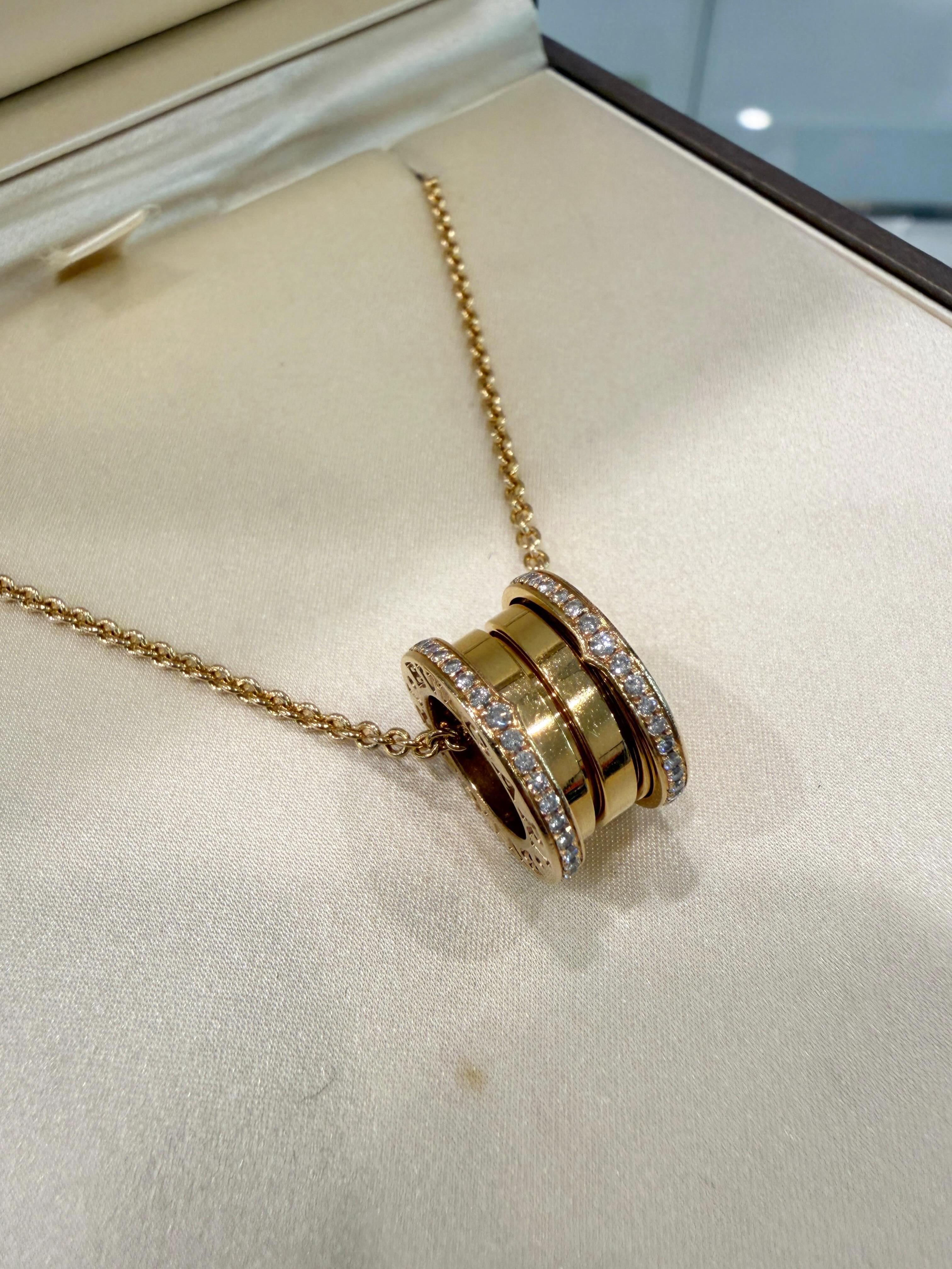 BULGARI B.ZERO1 NECKLACE CLASSIC 18K SOLID GOLD & DIAMONDS