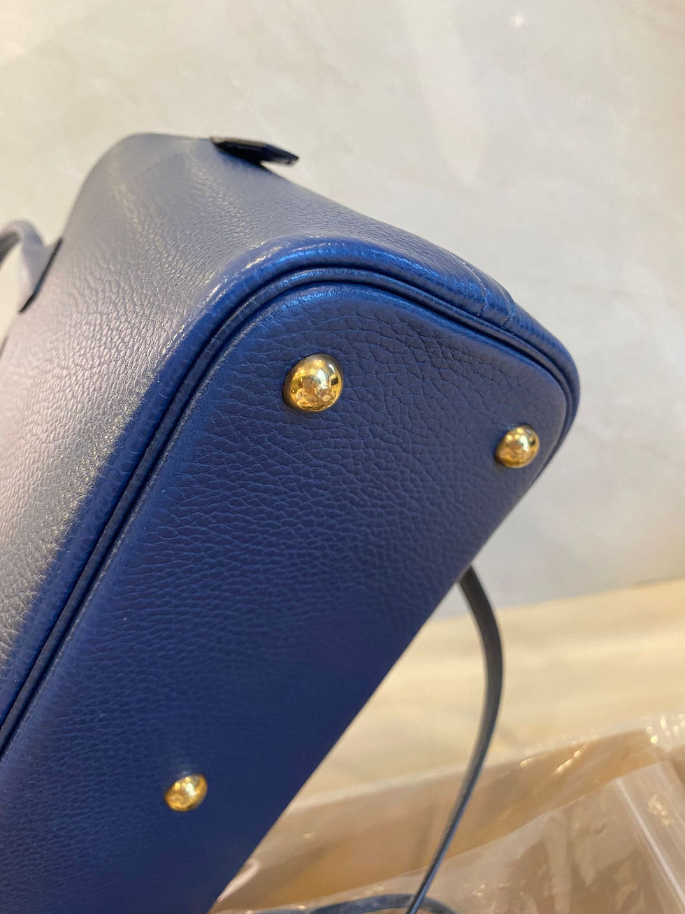 Thumbnail: HERMES BOLIDE 31 BLEU GHW ARDENNES LEATHER (PRELOVED DISCONTINUED)