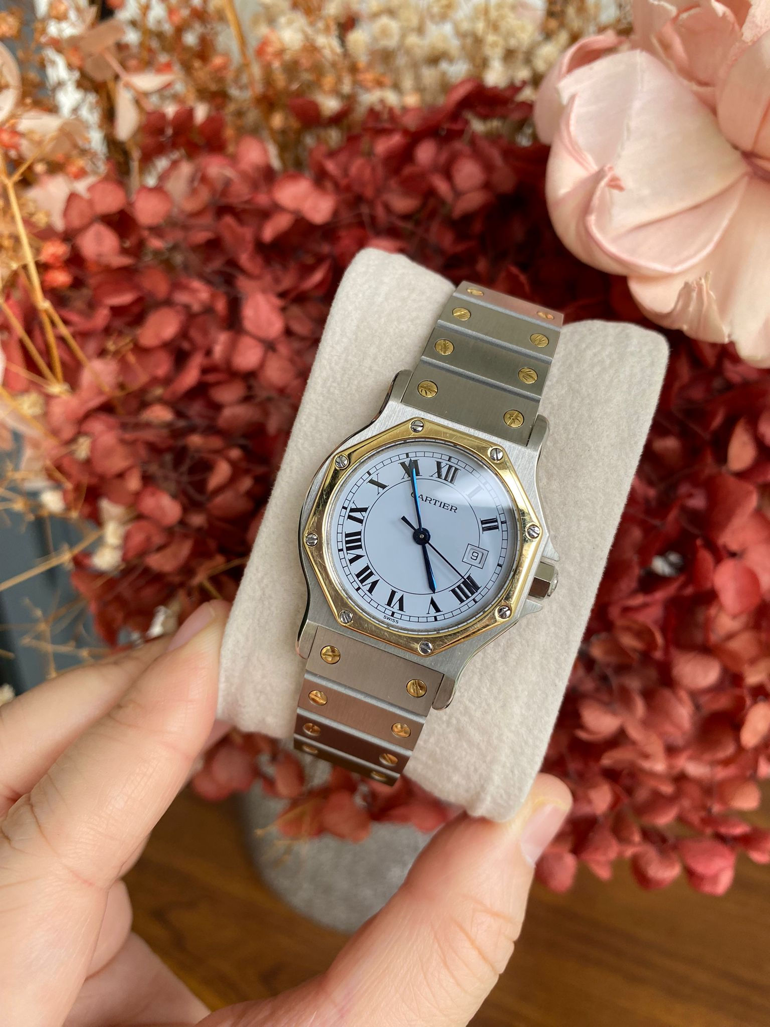 CARTIER SANTOS OCTAGON LM 29MM TWO-TONED AUTOMATIC (Vintage)