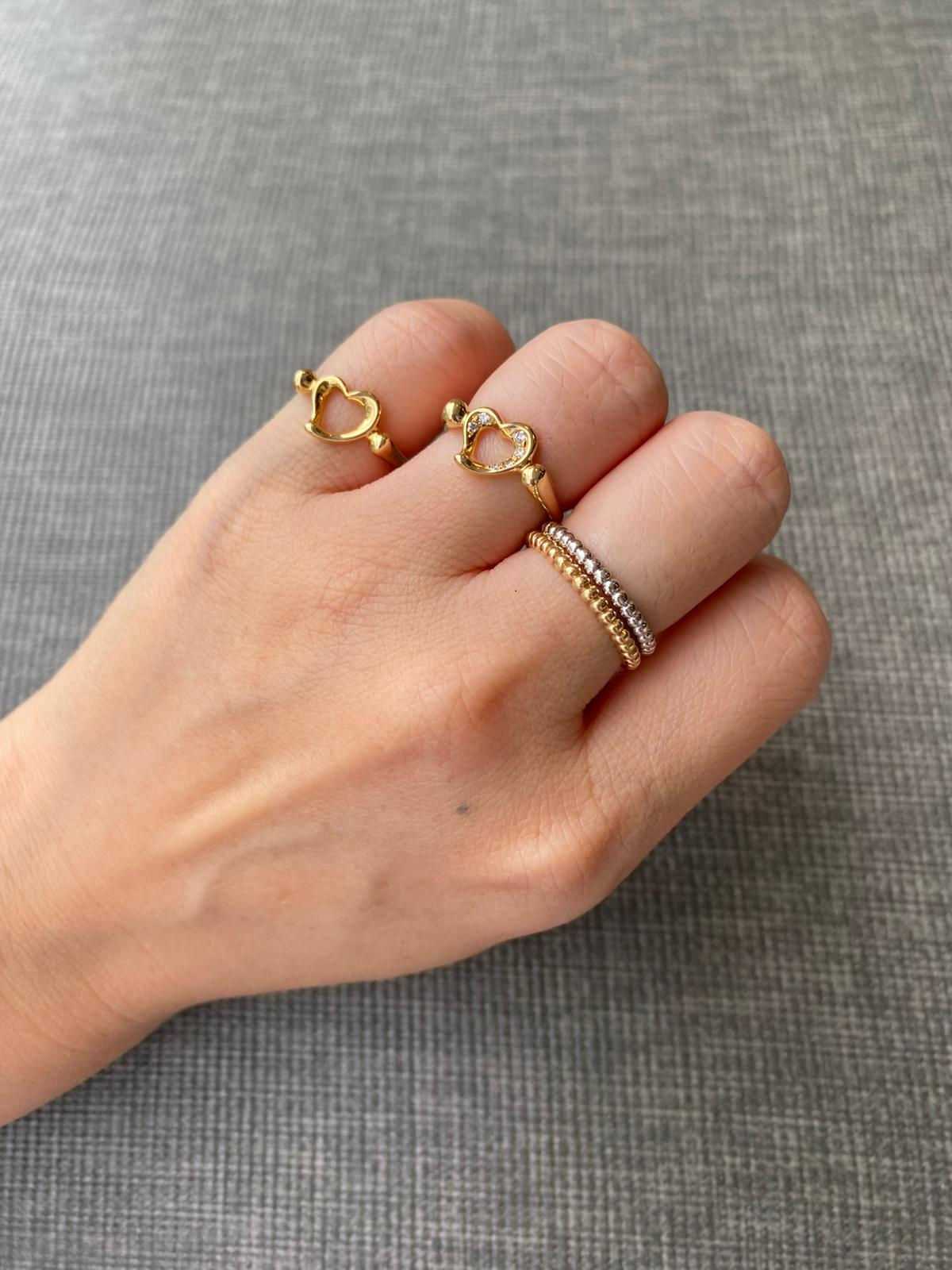 TIFFANY & CO OPEN HEART RING 18K SOLID YELLOW GOLD — Approx Sz 49