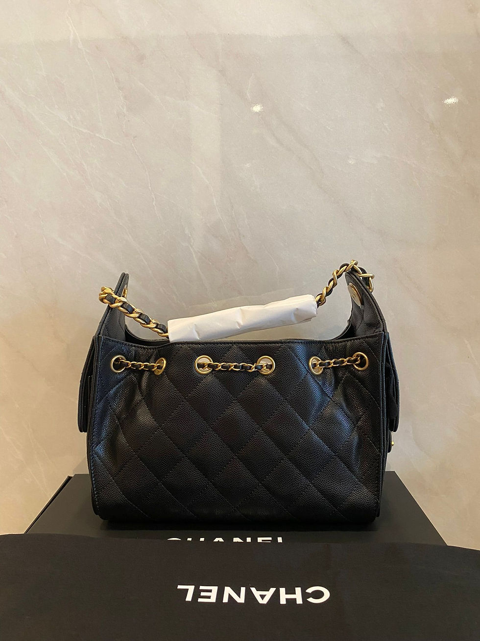 Thumbnail: CHANEL 25 HANDBAG MINI BLACK CAVIAR — NEW Apr 2026