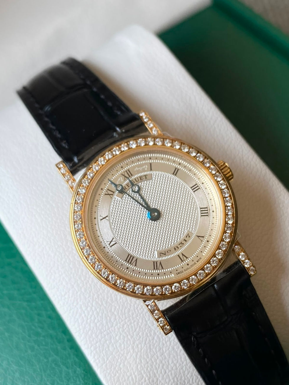 Thumbnail: BREGUET 8561 MECHANICAL 18K SOLID GOLD DIAMOND PAVED TIMEPIECE