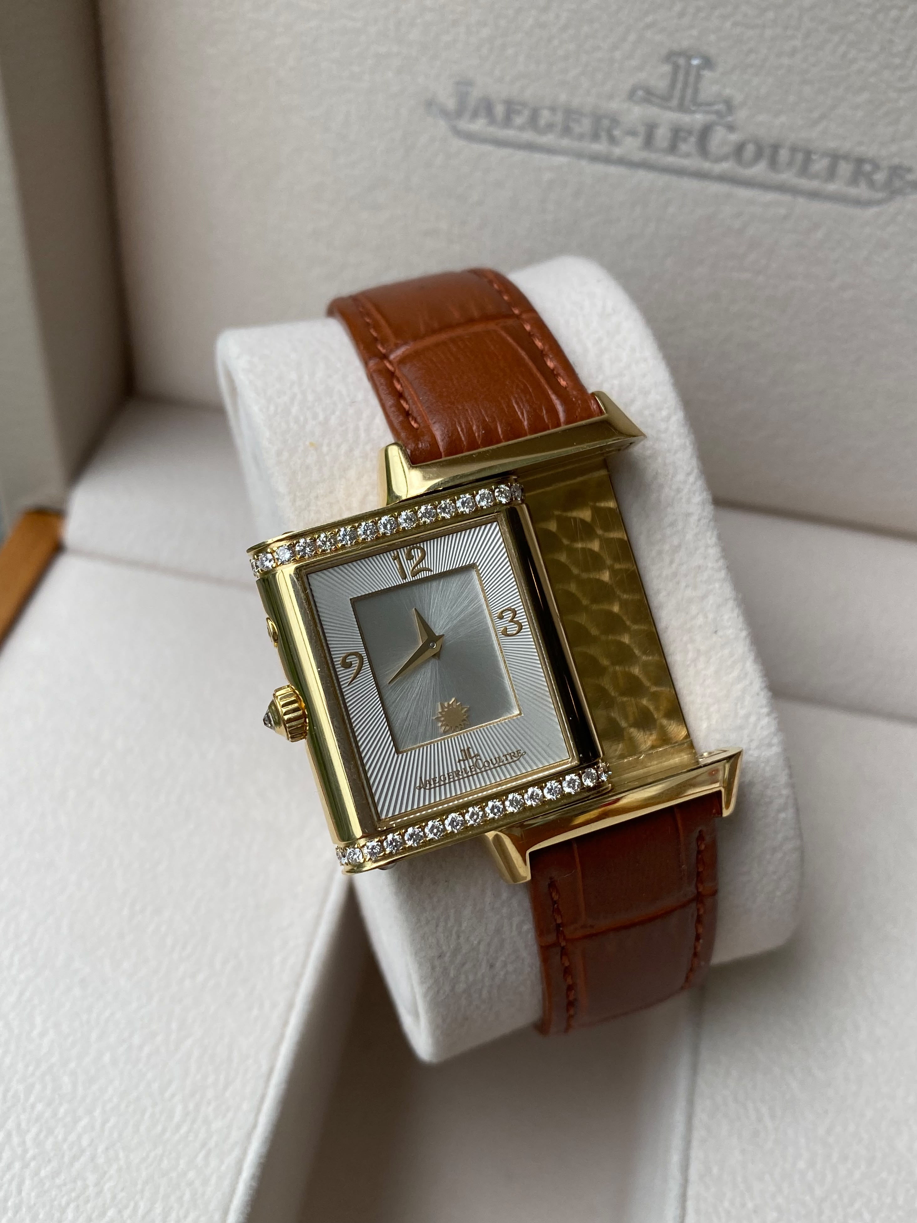 JAEGER-LECOULTRE JLC REVERSO DUETTO MEDIUM 18K SOLID YG DAY TO NIGHT DIAMONDS WA