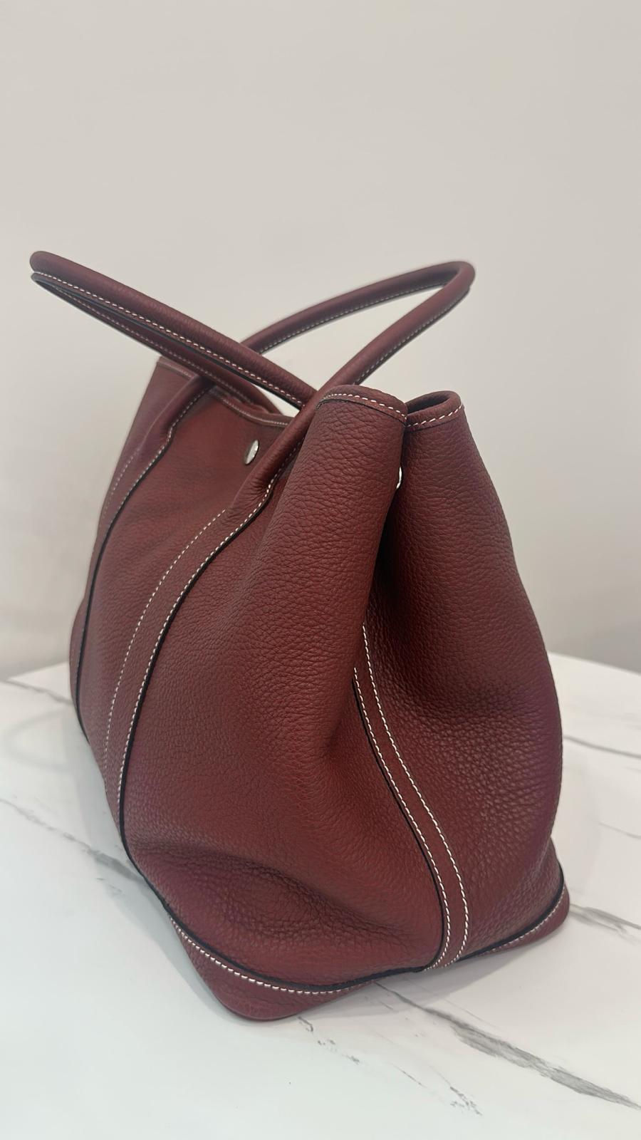 Thumbnail: HERMES GARDEN PARTY 36 GP 36 ROUGE H PALLADIUM FULL LEATHER