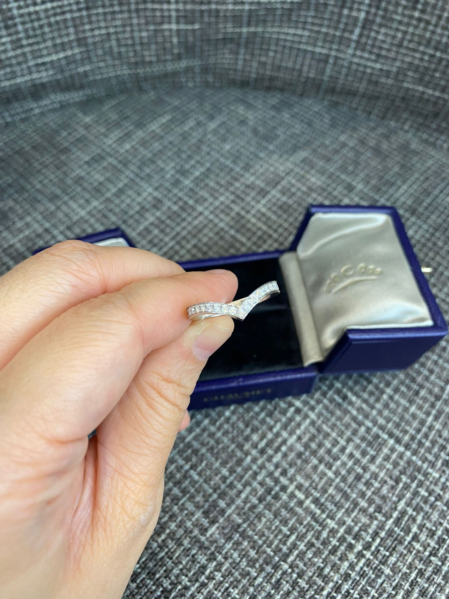 CHAUMET JOSEPHINE AIGRETTE RING PAVED DIAMONDS 18K SOLID WHITE GOLd
