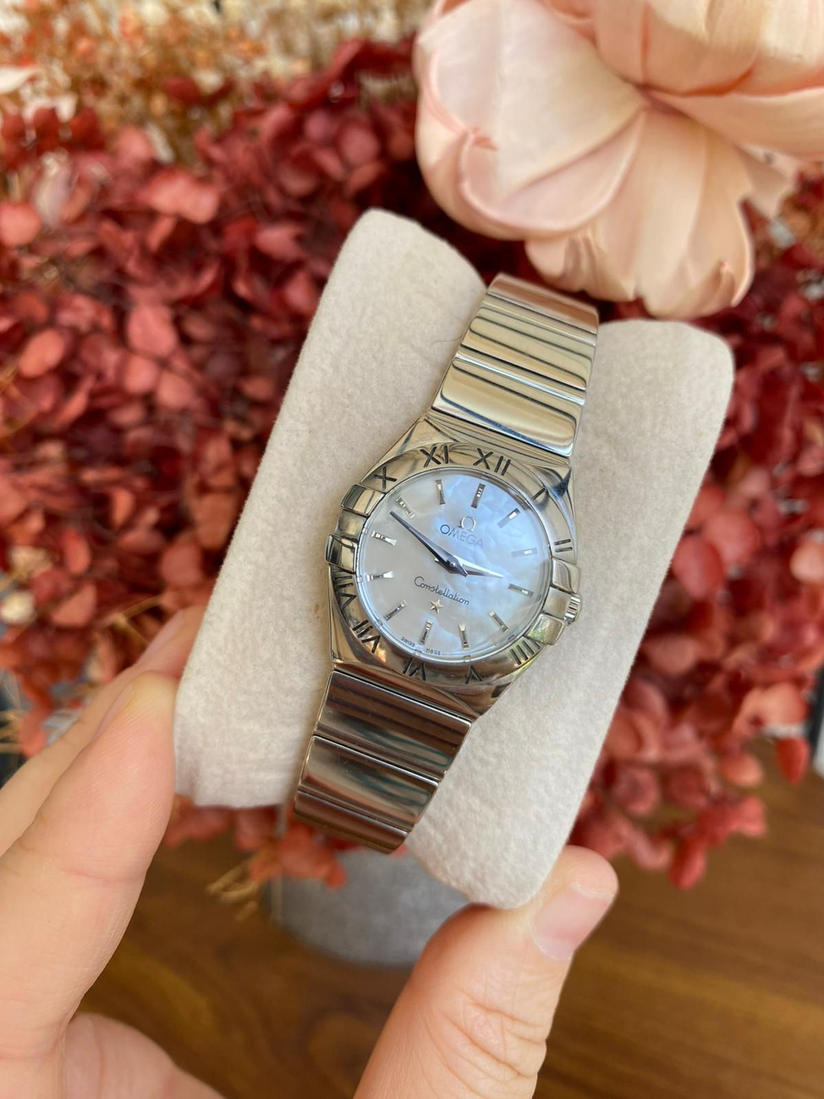 OMEGA CONSTELLATION LADIES STEEL MOTHER OF PEARL DIAL QUARTZ