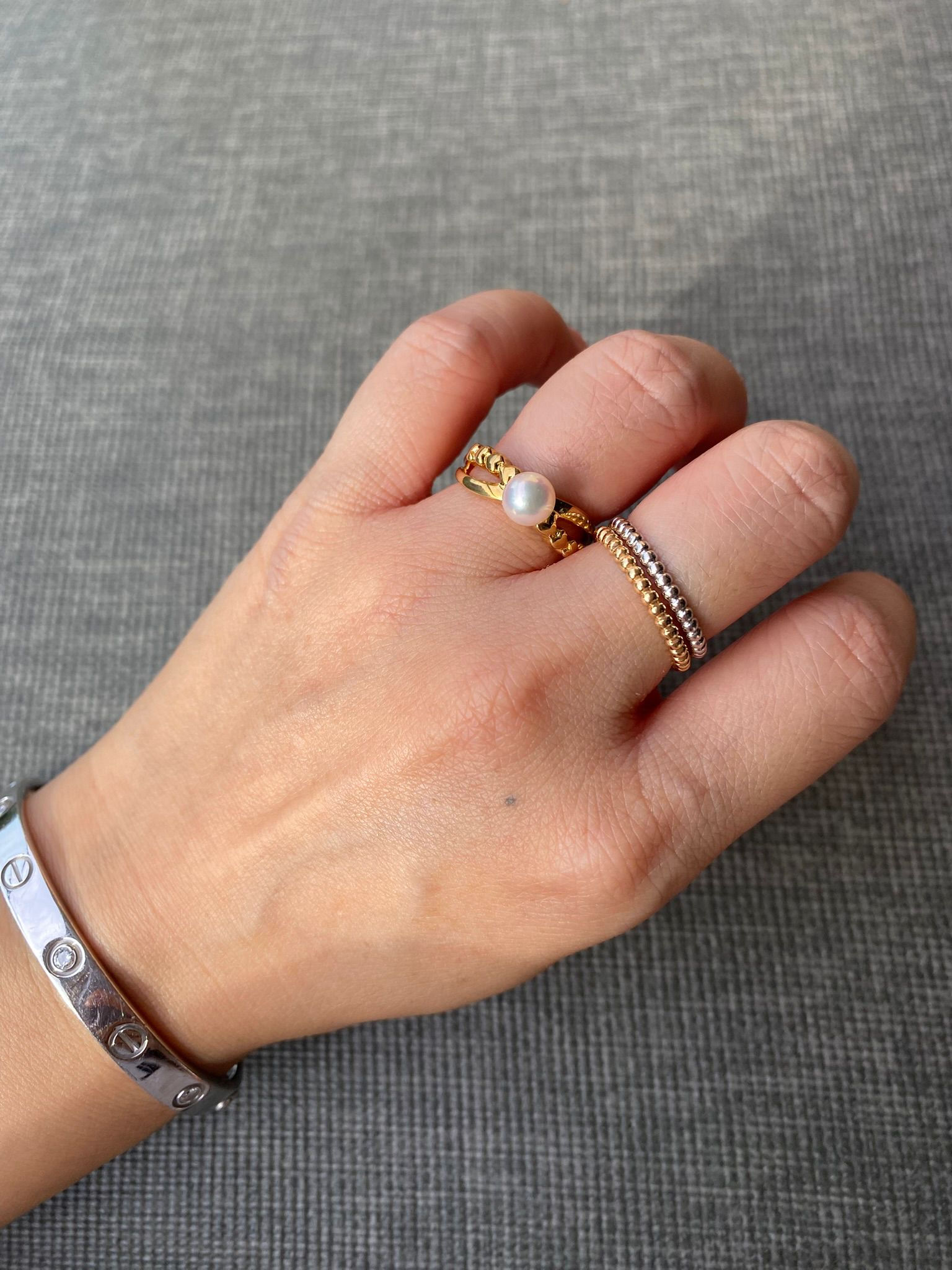 MIKIMOTO AKOYA PEARL RING 18K SOLID YELLOW GOLD