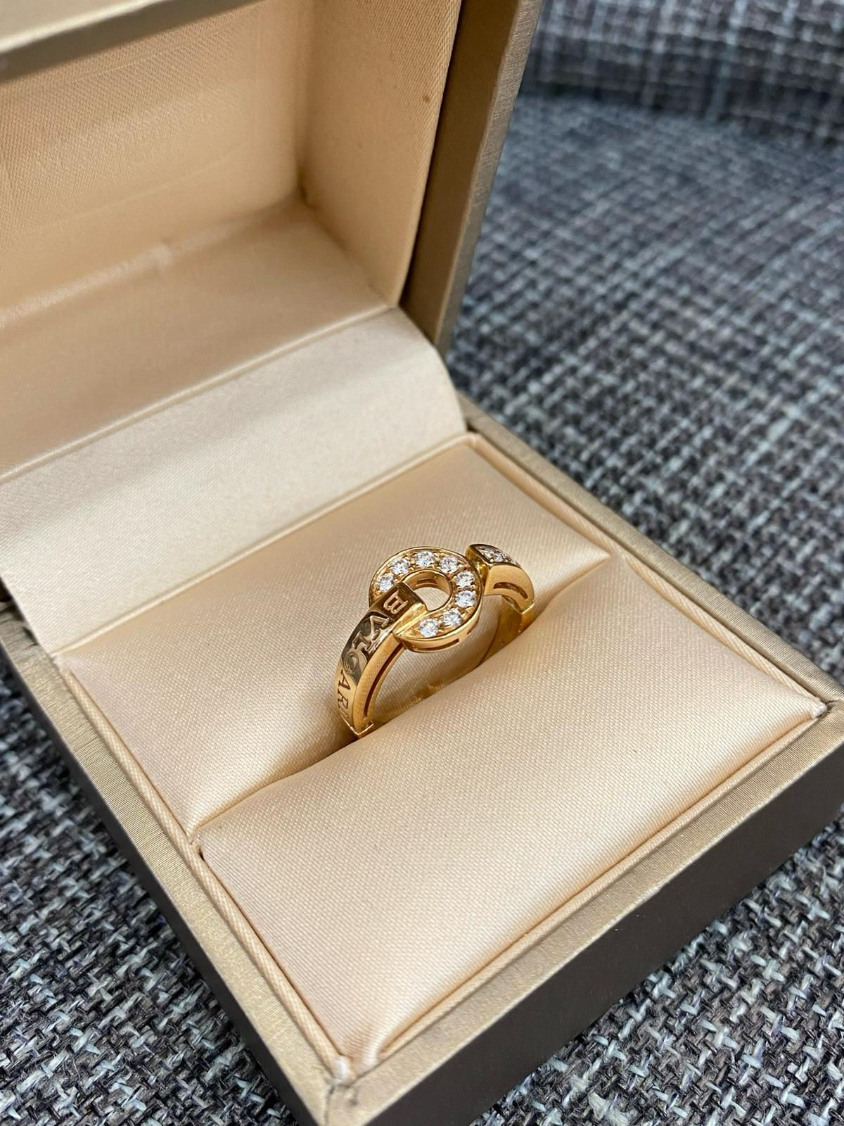 BVLGARI BVLGARI DIAMOND PAVED RING 18K ROSE GOLD