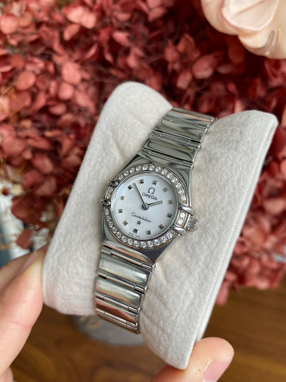 Thumbnail: OMEGA CONSTELLATION 22MM MOP DIAMOND BEZEL STEEL WATCH
