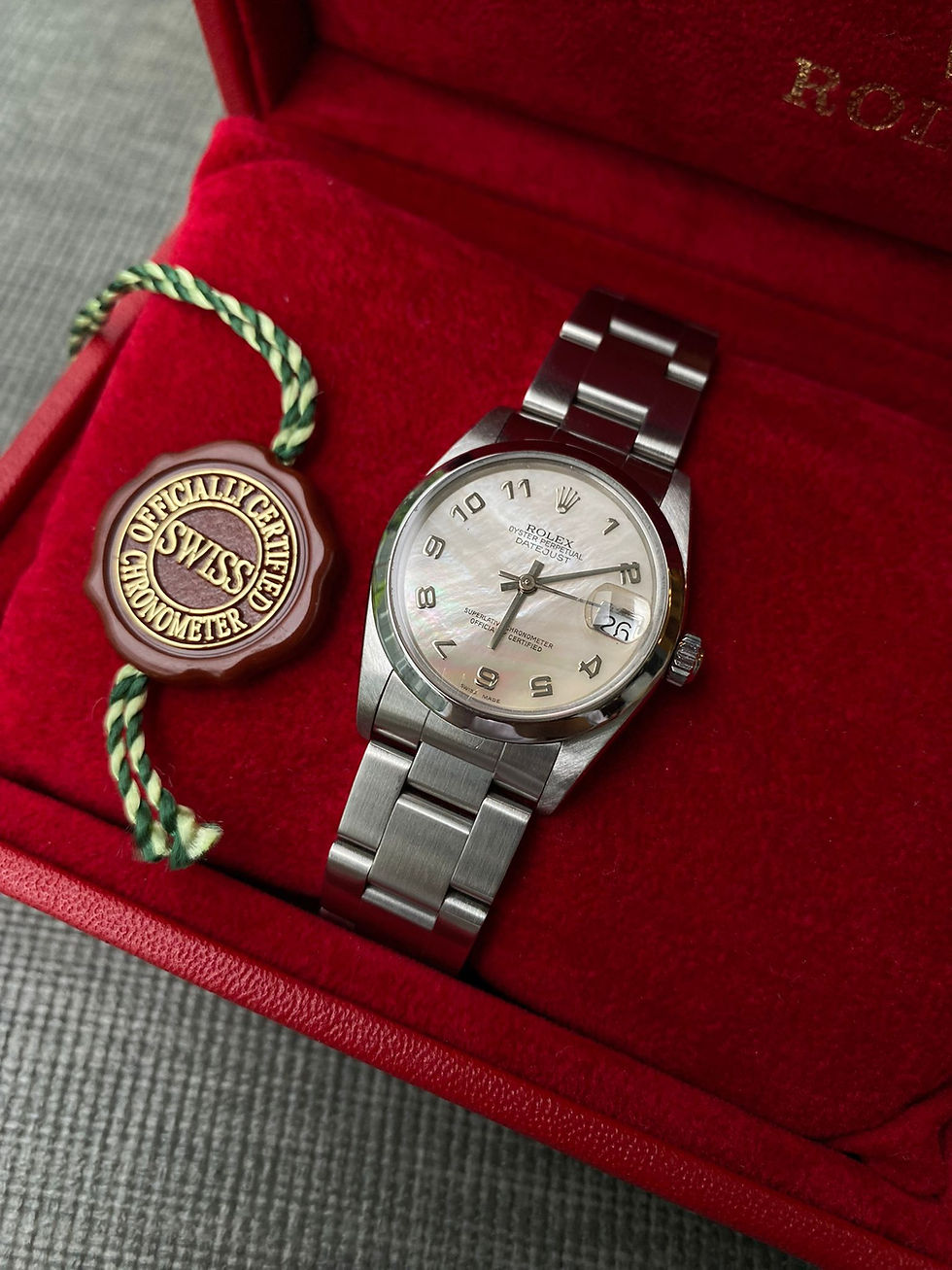 Thumbnail: ROLEX DATEJUST 31 ORIGINAL MOTHER OF PEARL ARABIC DIAL AUTOMAT DISCONTINUED MINT