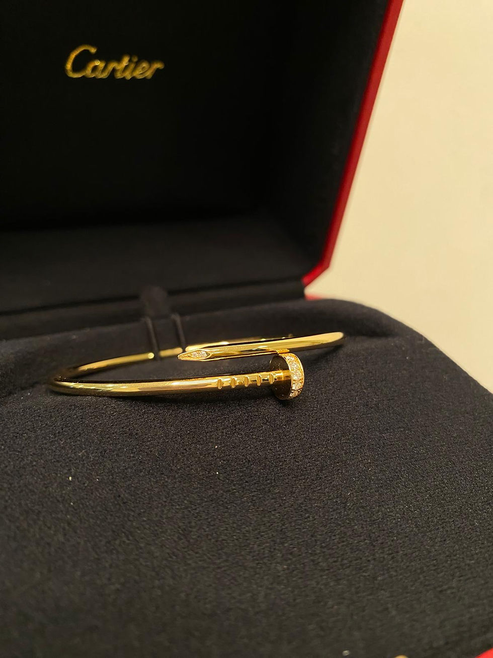 Thumbnail: CARTIER JUC SM 18K SOLID YELLOW GOLD DIAMONDS — Size 16