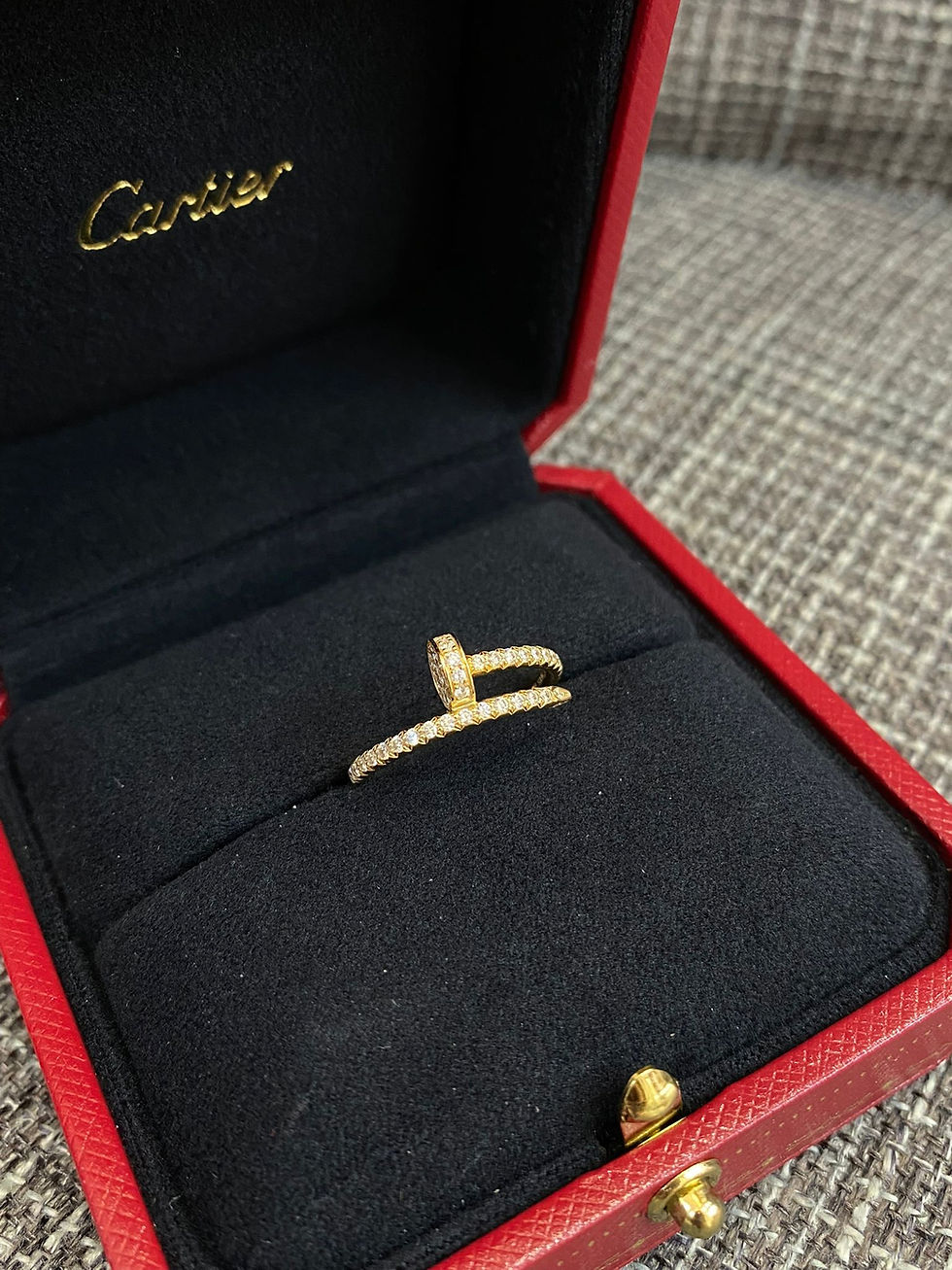 Thumbnail: CARTIER JUSTE UN CLOU JUC RING HALF DIAMOND PAVED 18K — Size 50