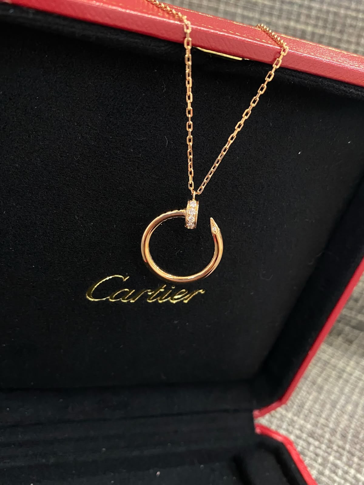 CARTIER JUSTE UN CLOU JUC DIAMOND NECKLACE 18K ROSE GOLD - 2024