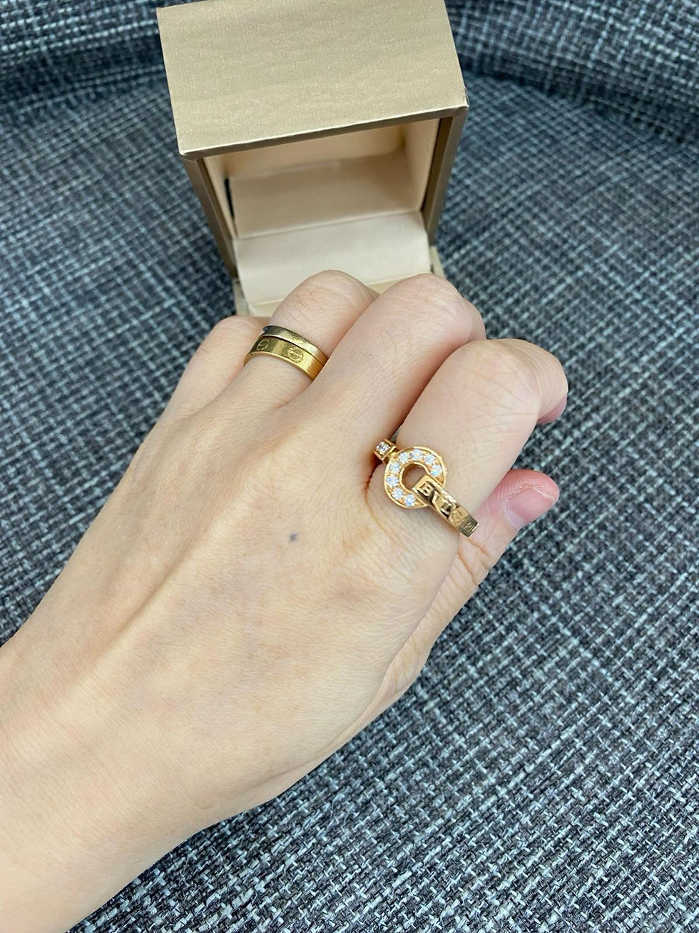 Thumbnail: BULGARI BULGARI DIAMOND PAVED RING 18K ROSE GOLD
