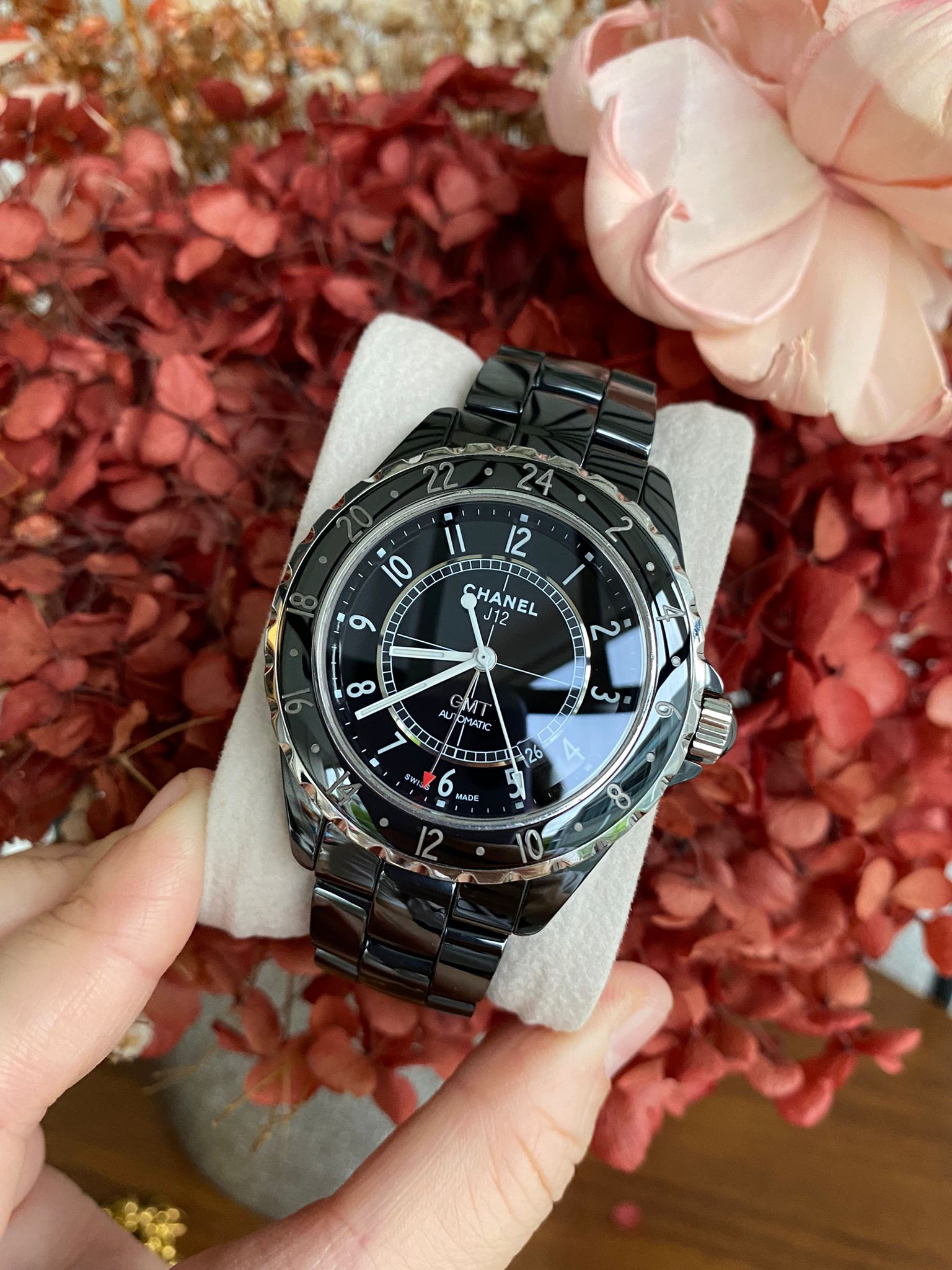 CHANEL J12 42MM GMT AUTOMATIC IN BLACK PRELOVED DISCONTINUED