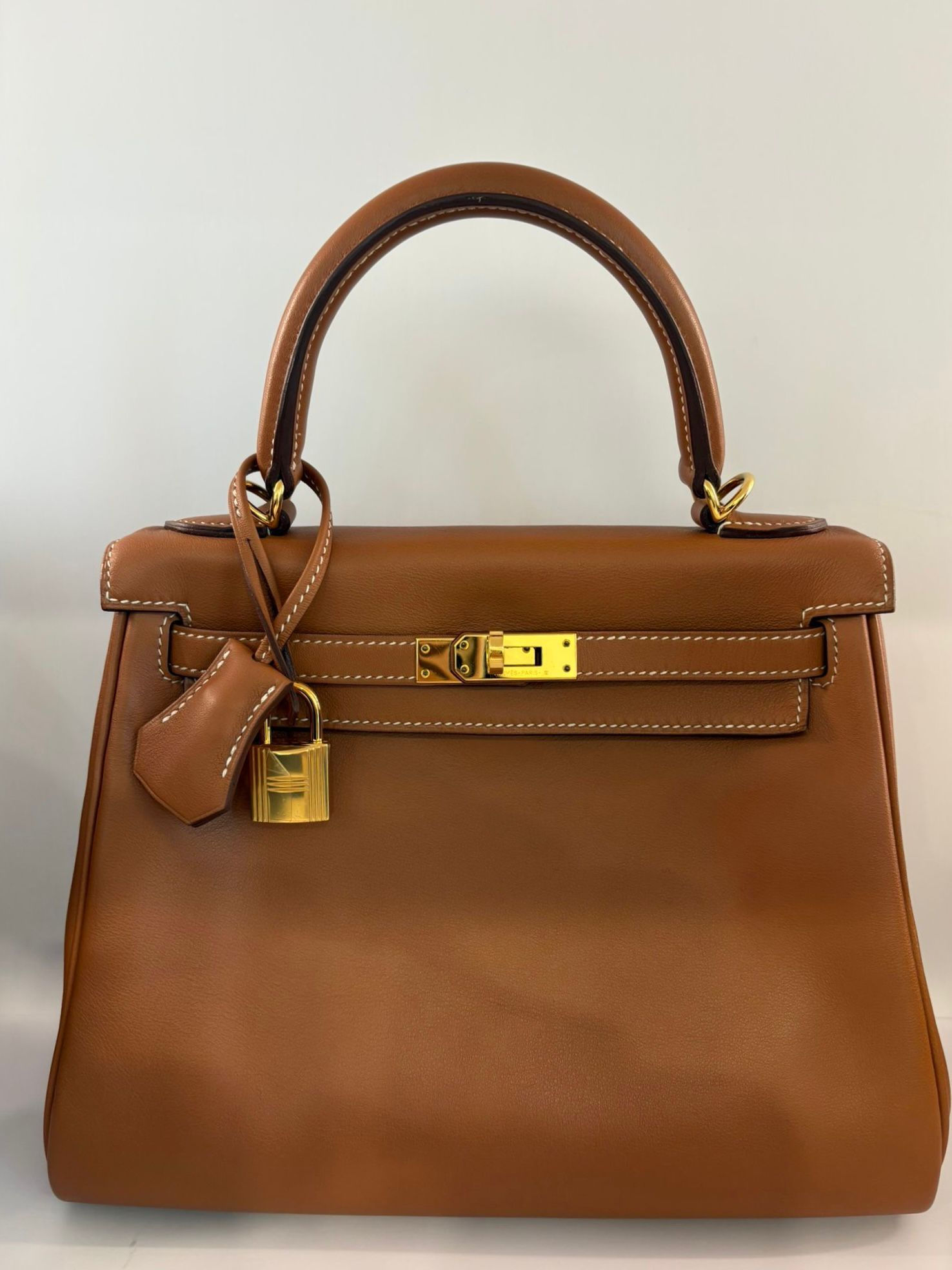 HERMES KELLY 25 GOLD ON GOLD SWIFT GHW STAMP Y
