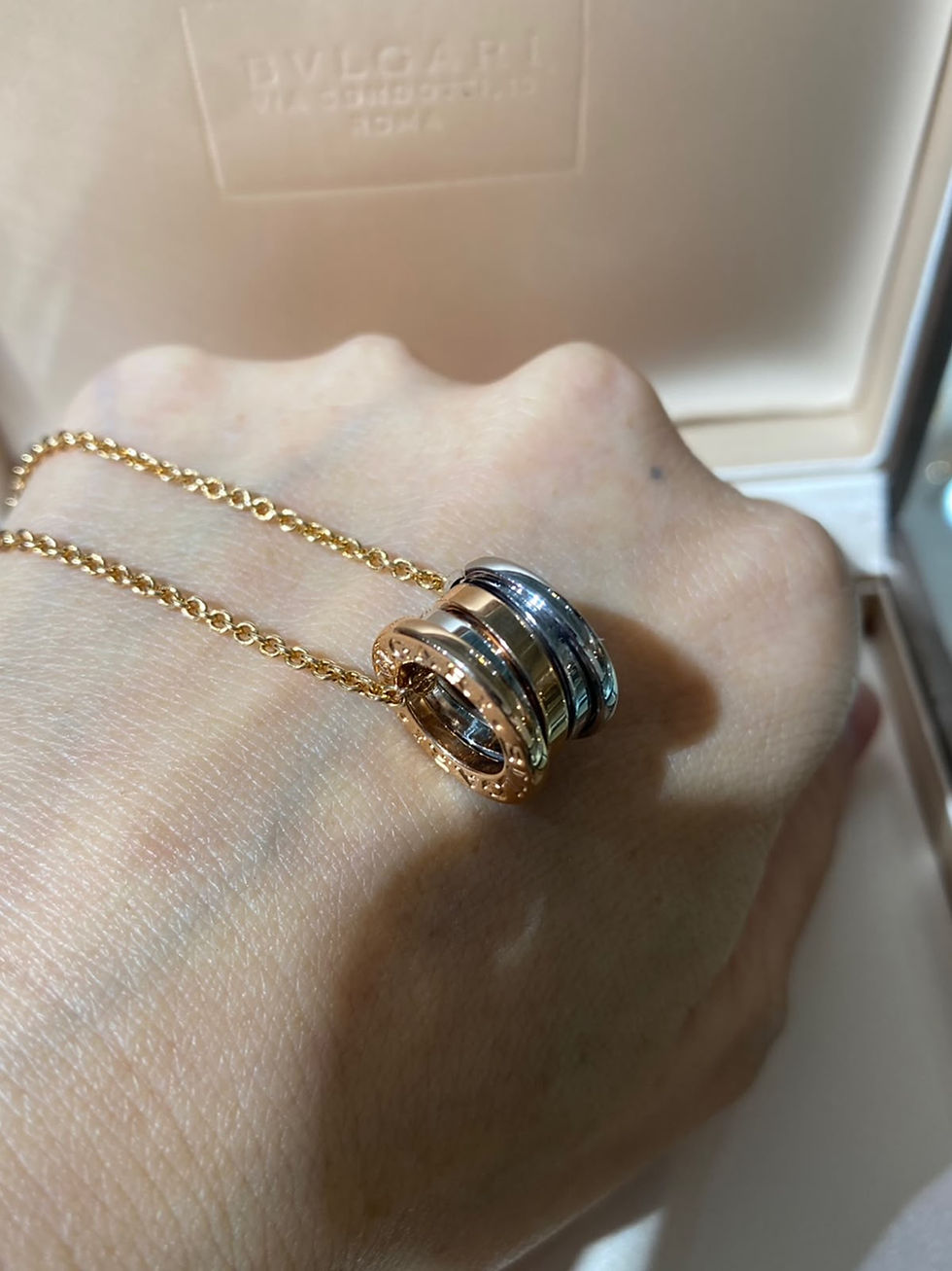 Thumbnail: BULGARI B.ZERO1 NECKLACE TWO TONED 18K RG WG LIMITED ED - 2019