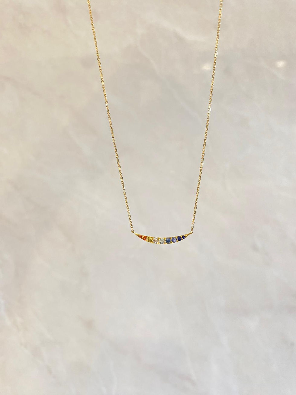 Thumbnail: PONTE VECCHIO DIAMONDS & SAPPHIRES MULTI-COLOUR NECKLACE 18K GOLD