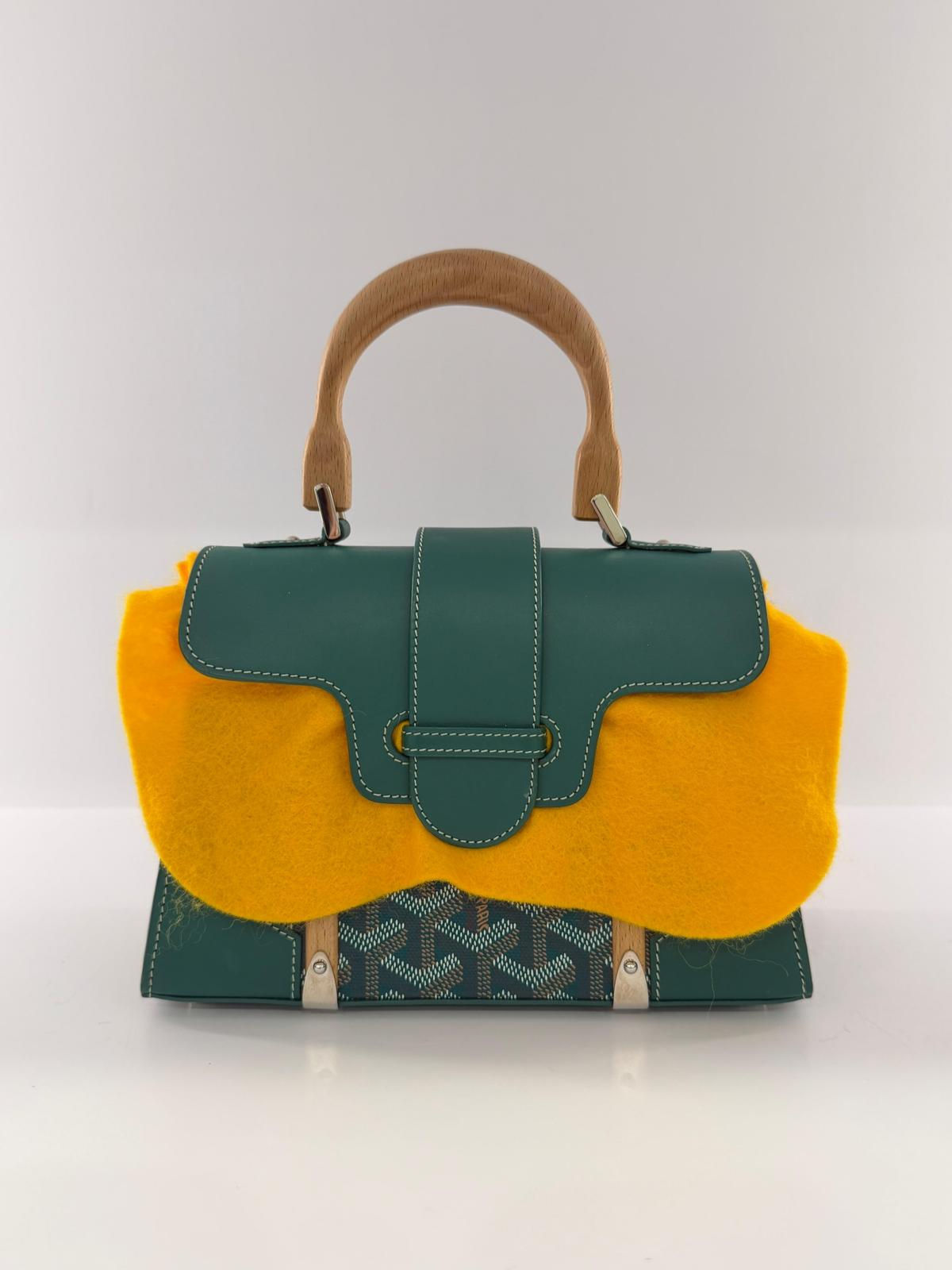 GOYARD STRUCTURED SAIGON MINI VERT GREEN WOODEN