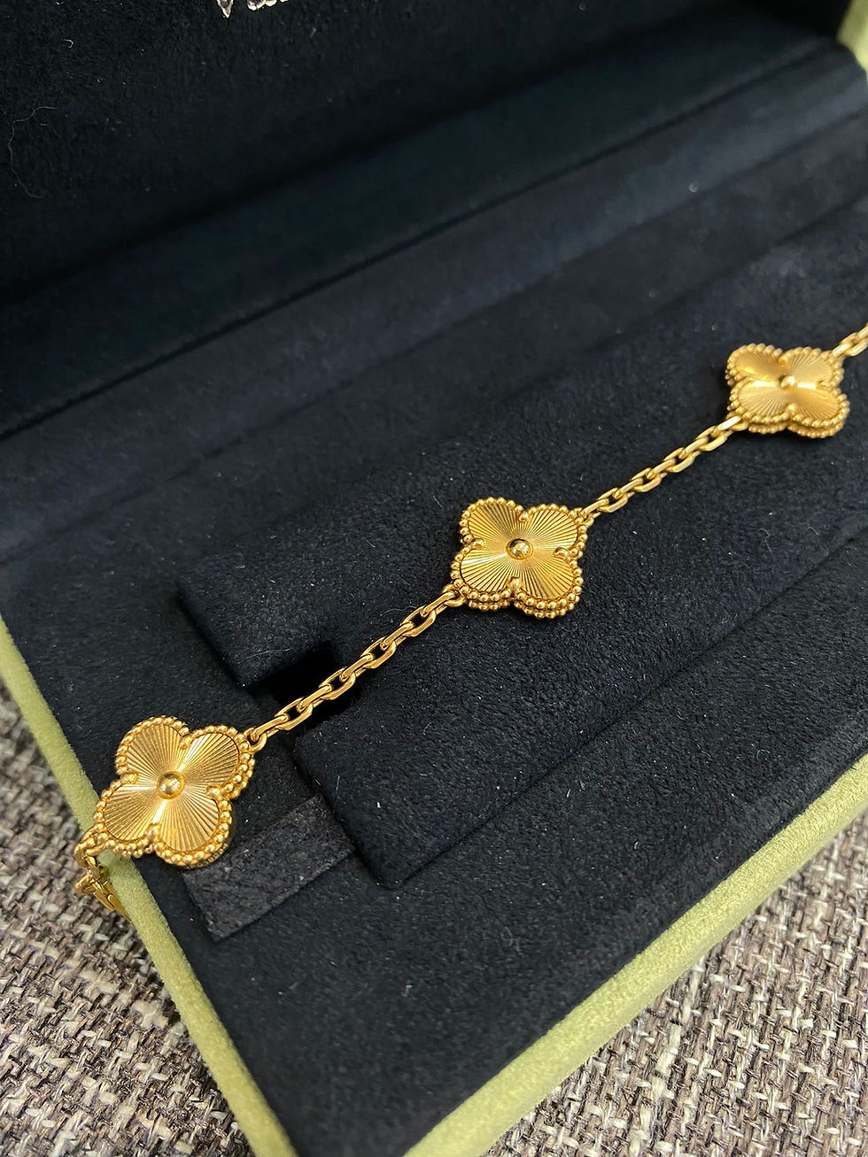Thumbnail: VAN CLEEF & ARPELS VINTAGE ALHAMBRA GOLD GUILLOCHE BRACELET