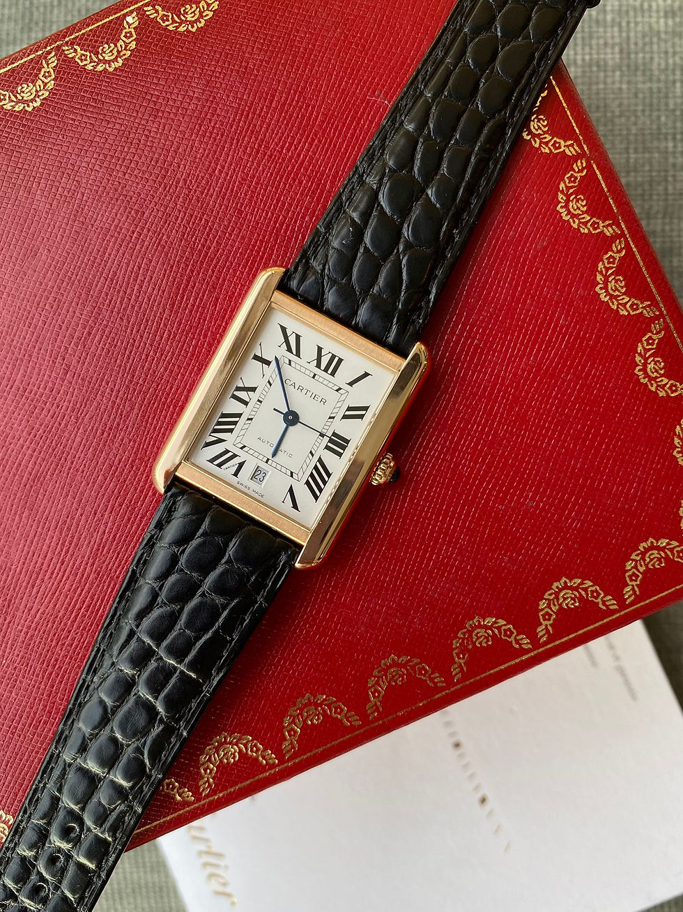 Thumbnail: CARTIER TANK SOLO 18K SOLID GOLD SS CASEBACK AUTOMATIC (PRELOVED MINT)