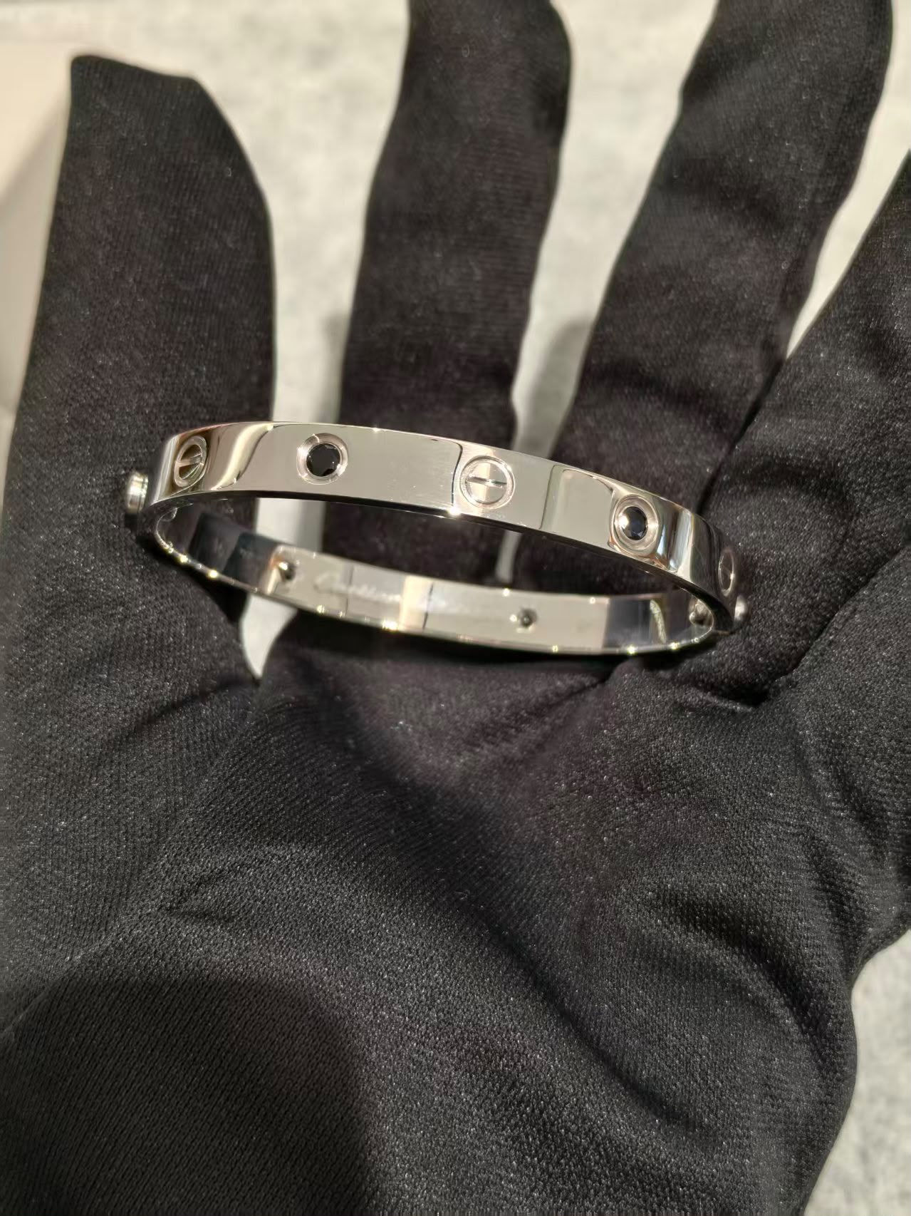 CARTIER MIDNIGHT 4P SAPPHIRES LOVE BRACELET 18K WG - Size 16 (Pre-Order)