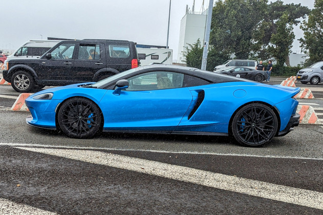 A blue supercar