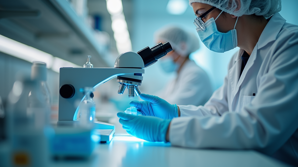 Close-up view of a quality control laboratory with testing equipment
