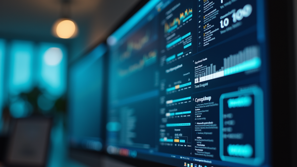 Close-up view of a computer screen showing regulatory compliance software