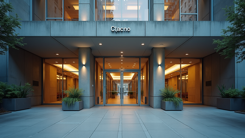 Eye-level view of a Health Canada building entrance