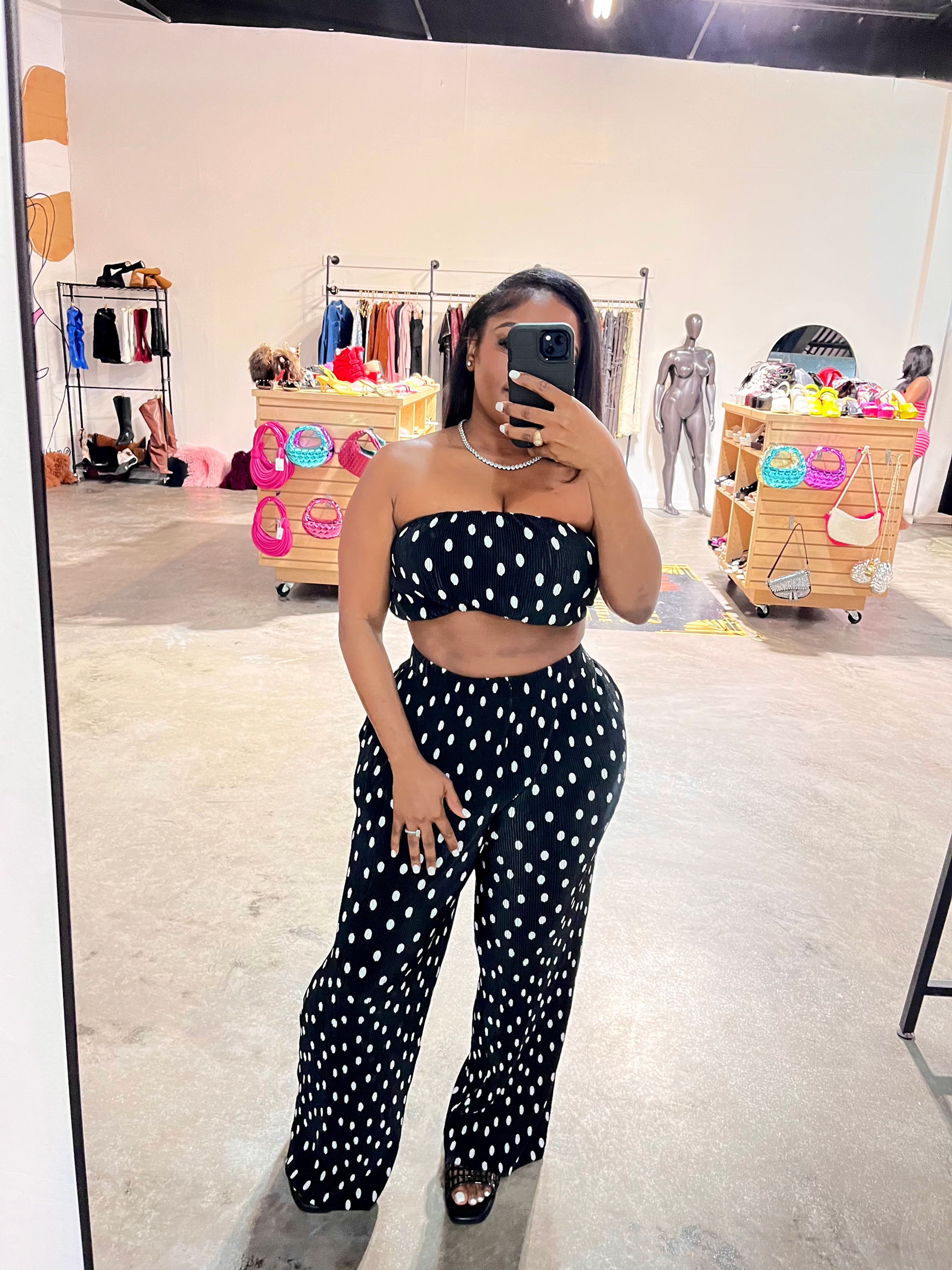 Polka Tube Pants Set