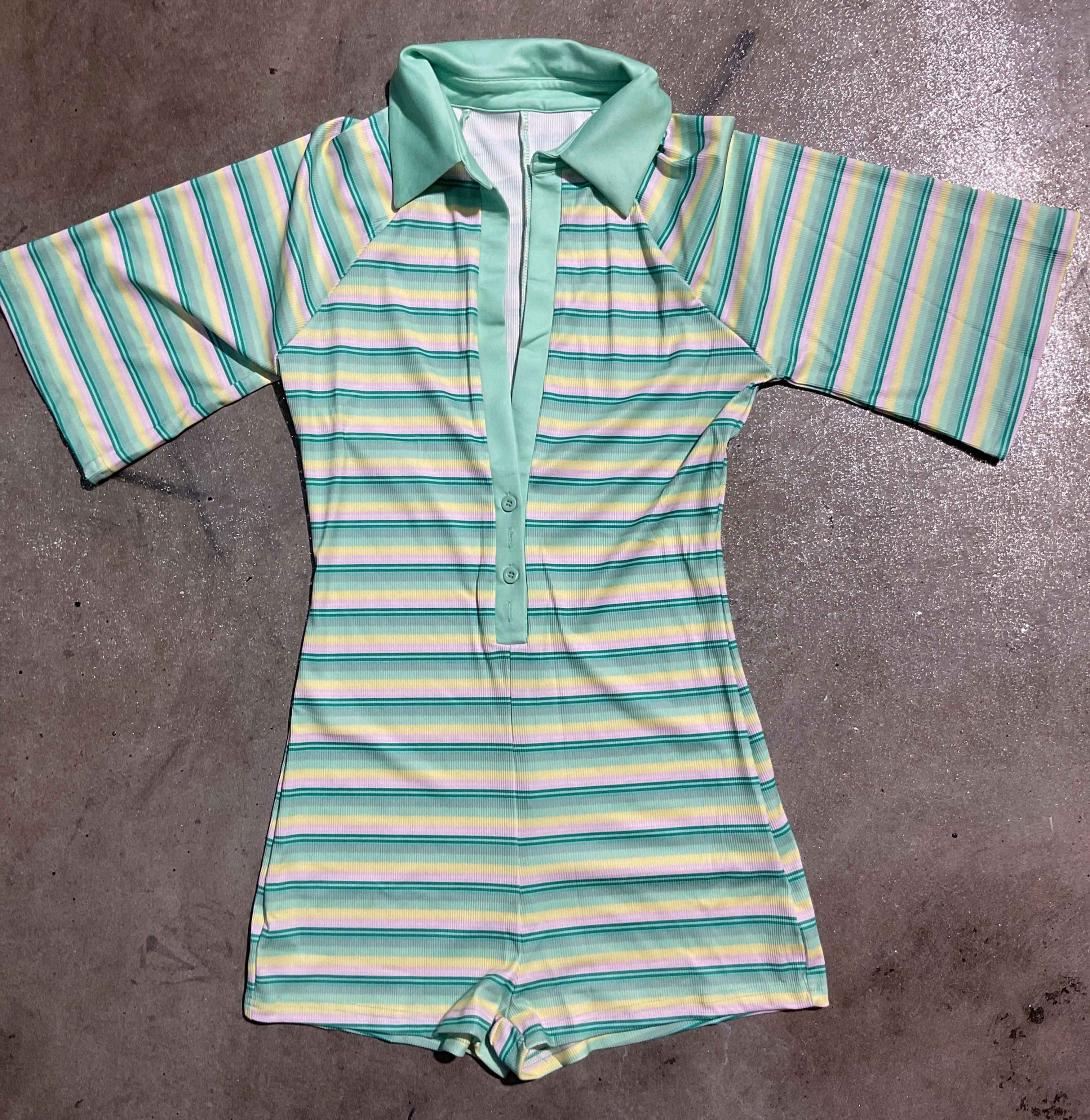 Collard Stripe Romper