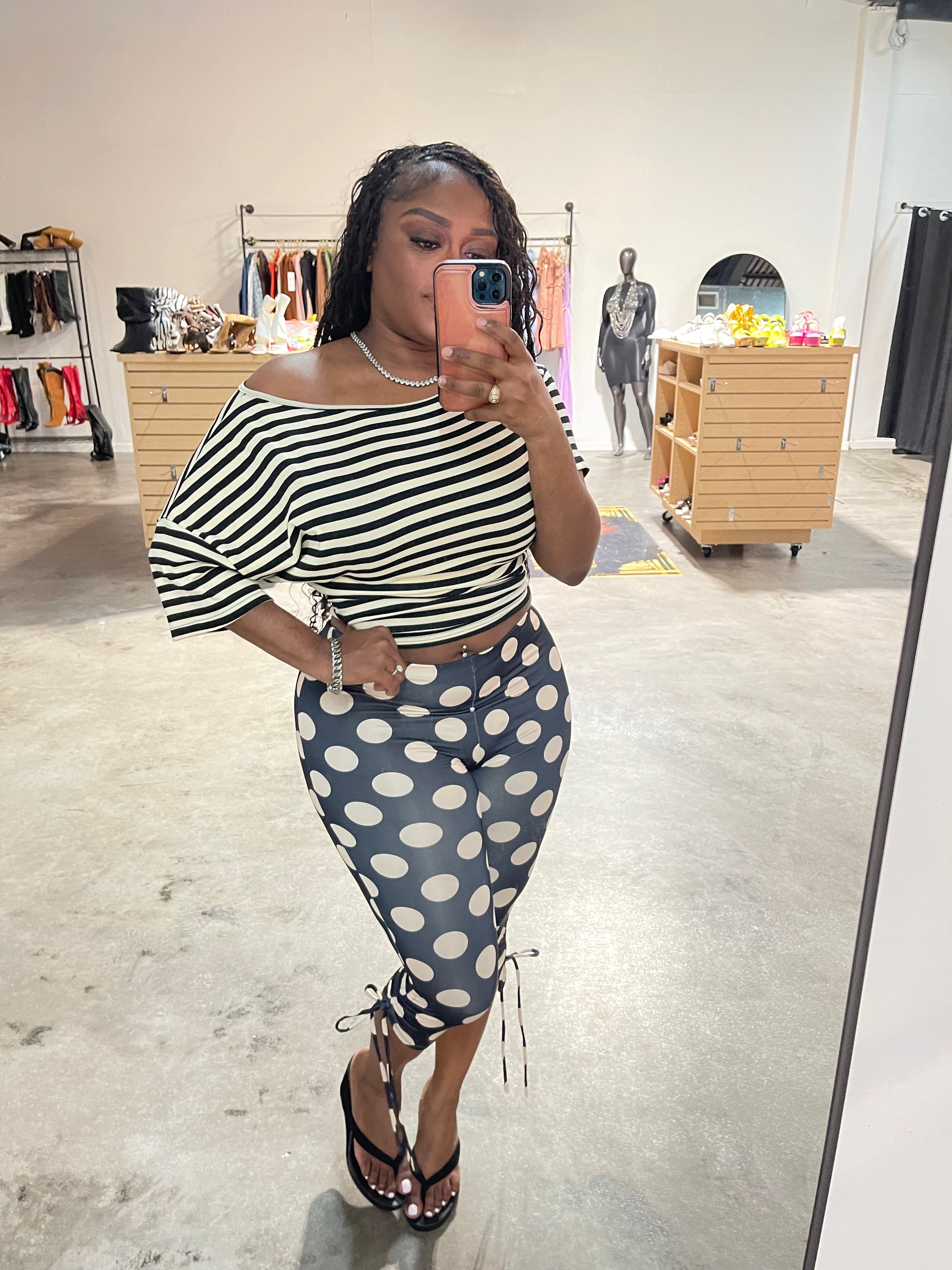 Off-Shoulder Striped Top Only