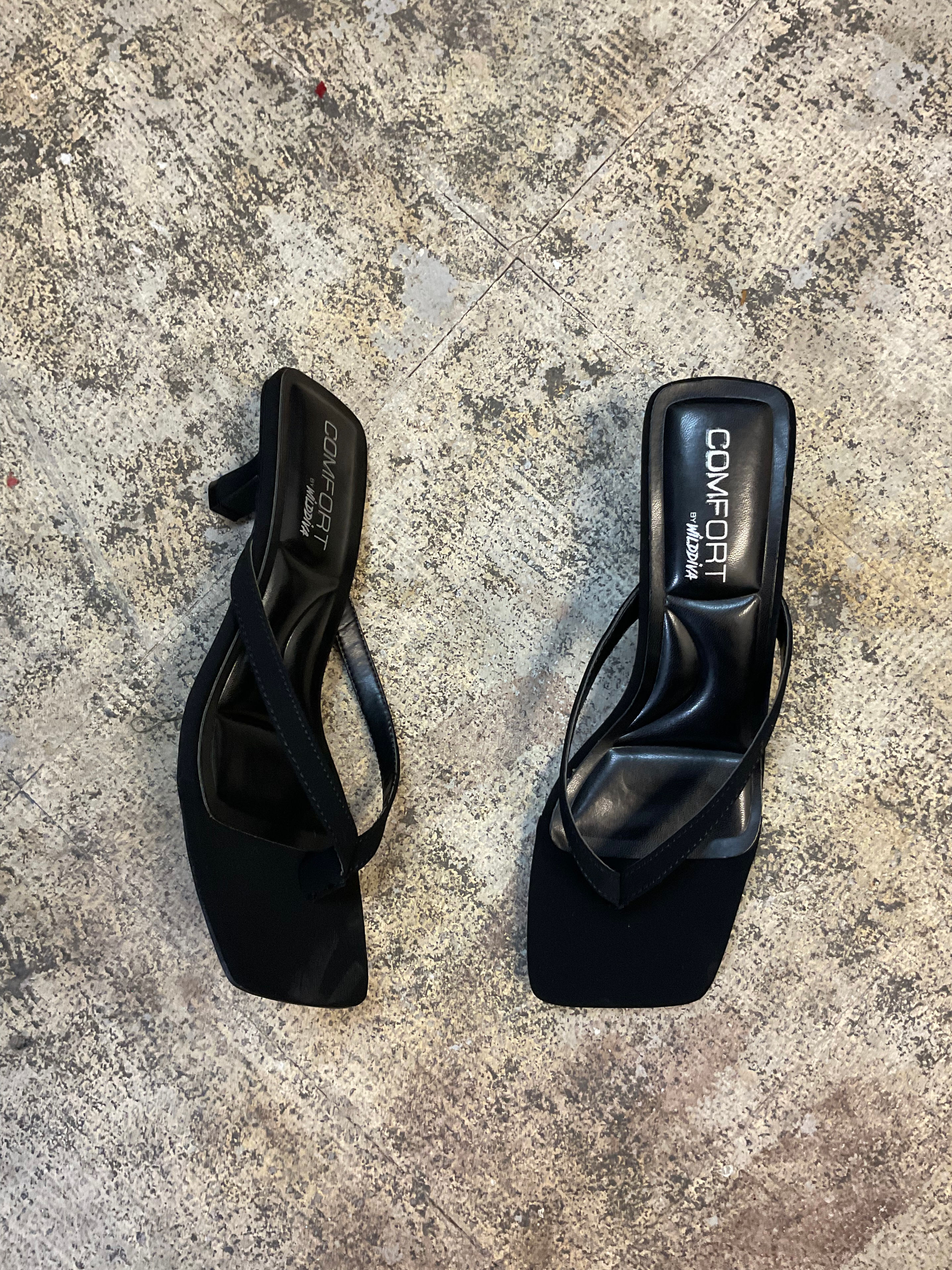 Black Kitten Comf Heel