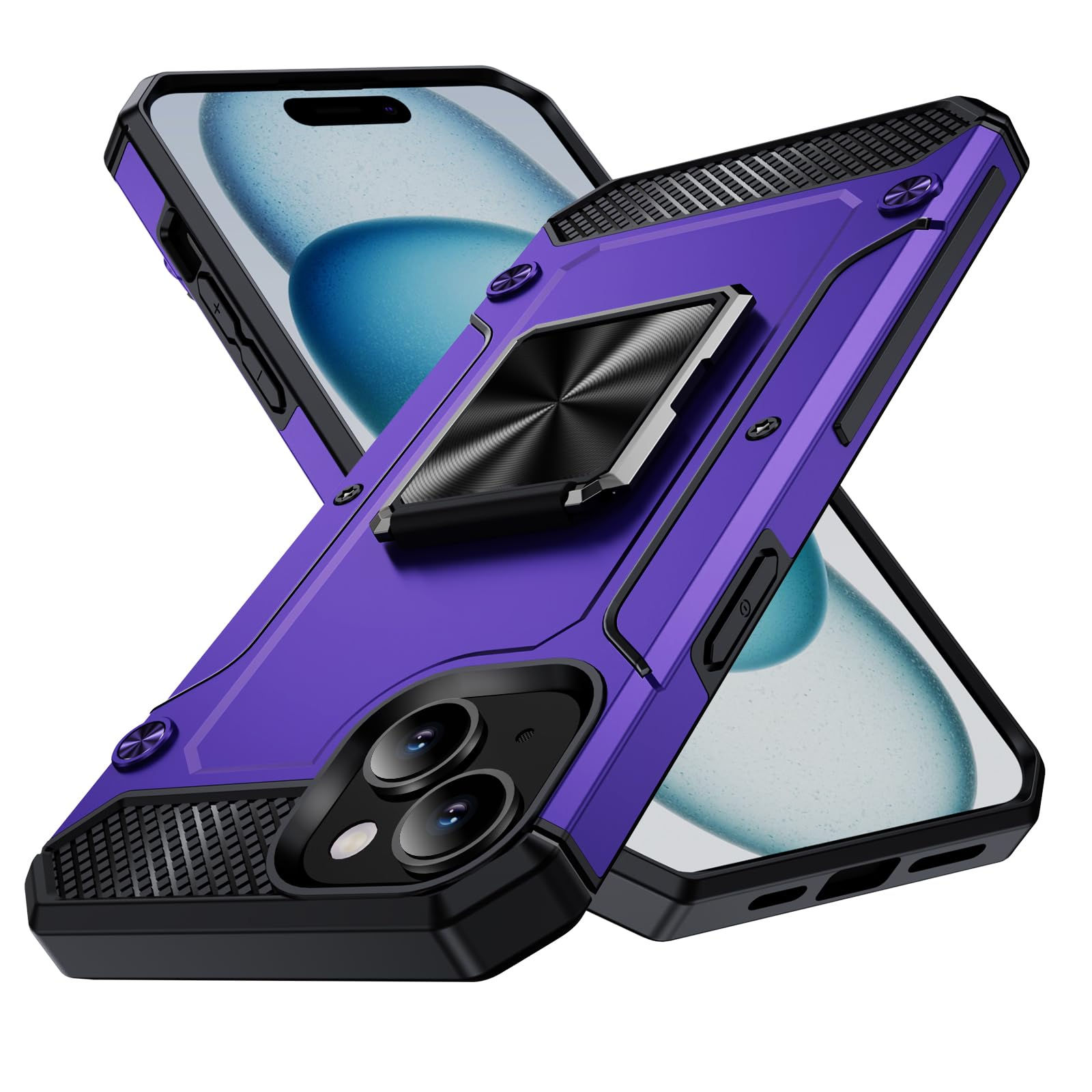 Fucozan Military Grade Protection Case for iPhone 15 Case iPhone15 Case with Rin