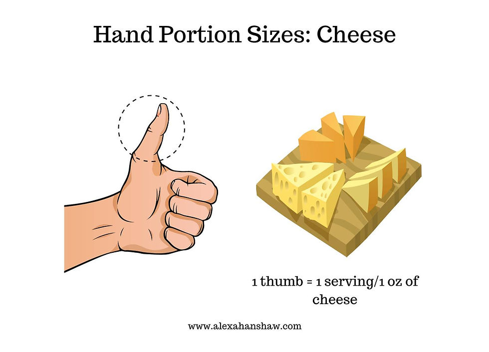 measuring food with hands