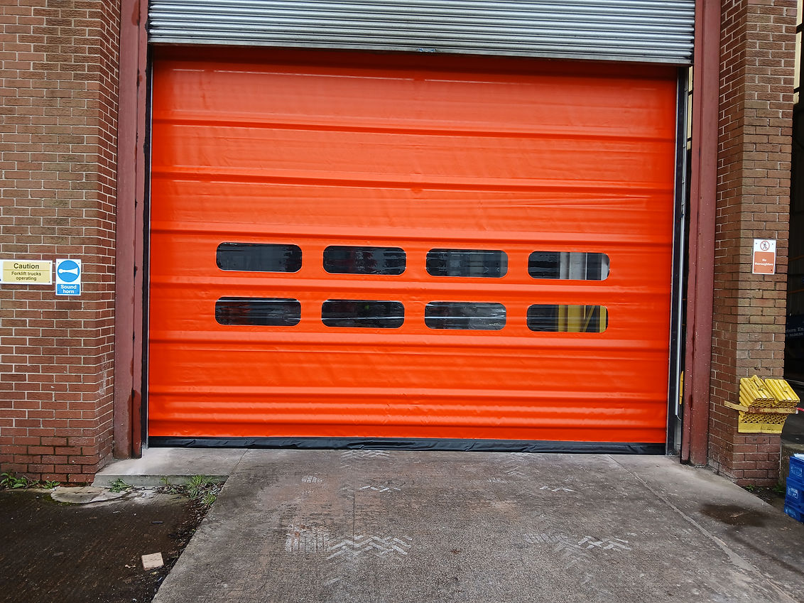 Orange commercial door