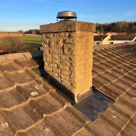chimney on a slate roof