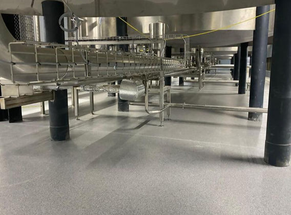 resin flooring in a room with venting ducts