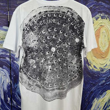 White t shirt with grey design