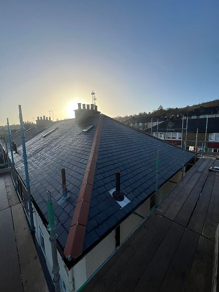 Spanish roof in the sunset