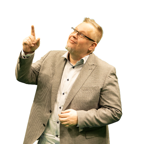 WeSecure tiimi – Mika esittelee kiinteistön tietoturvaratkaisun suunnitelmaa