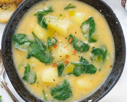 Certified Organic Spinach Potato Soup