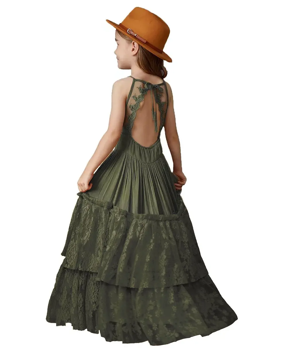 Thumbnail: Lace Chiffon Maxi Dress. Sizes 4-14 years