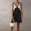 Thumbnail: Sleeveless v Neck Contrast Mini Tank Dress