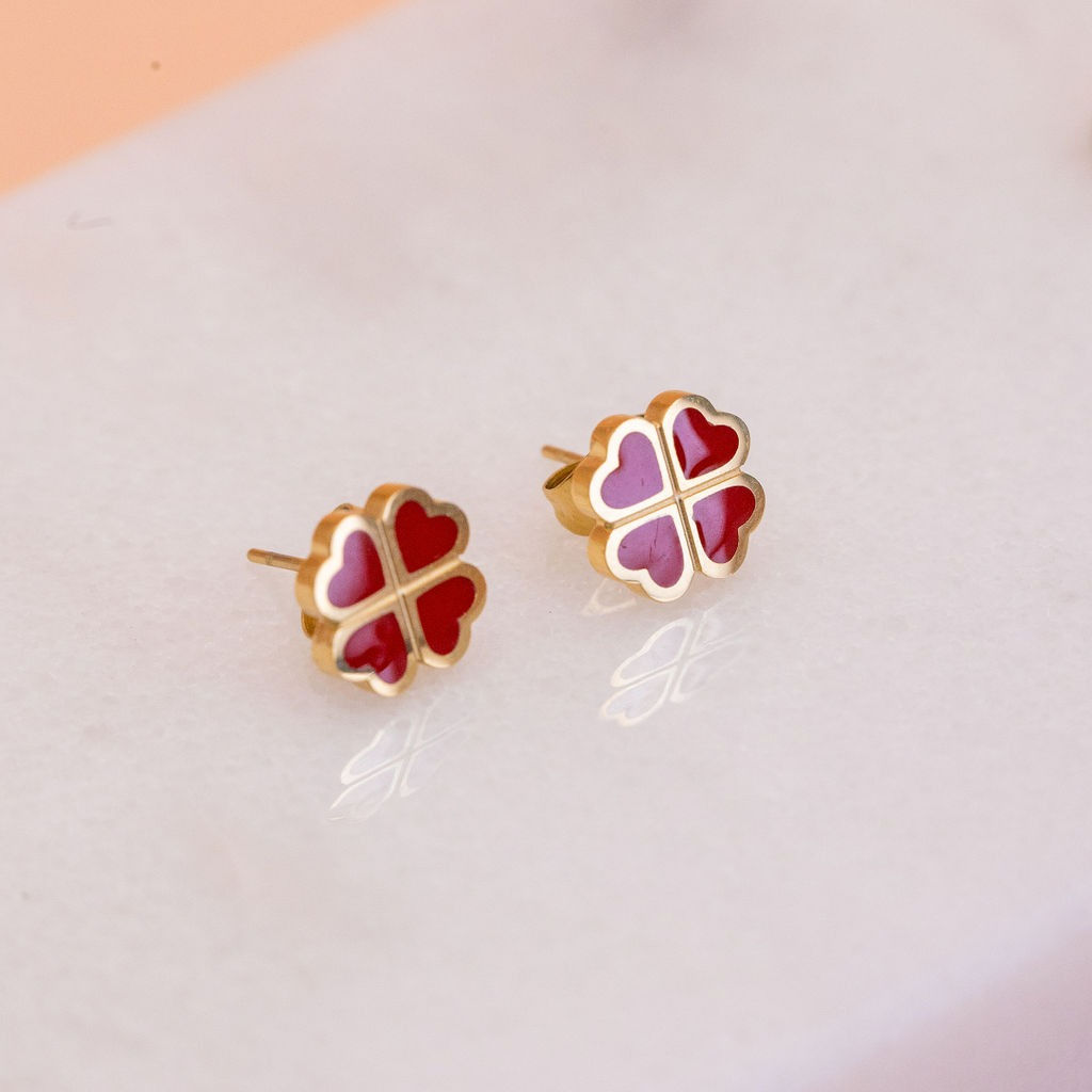 Red Clover Ear Studs