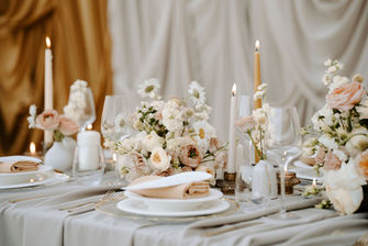 Beautiful Wedding Table Styling - cream, nude and gold