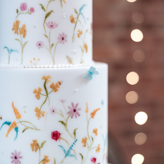 Bespoke spring wedding cake for Deighton Lodge styled shoot