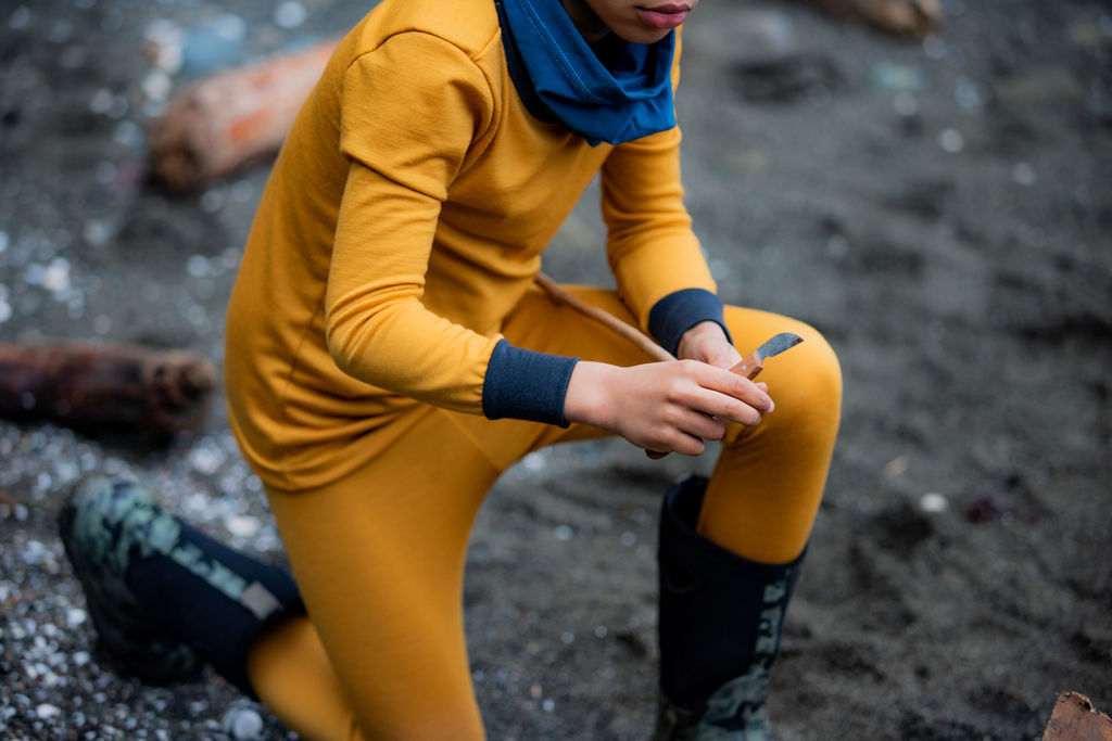 Merino Wool Long Sleeve Top Marigold