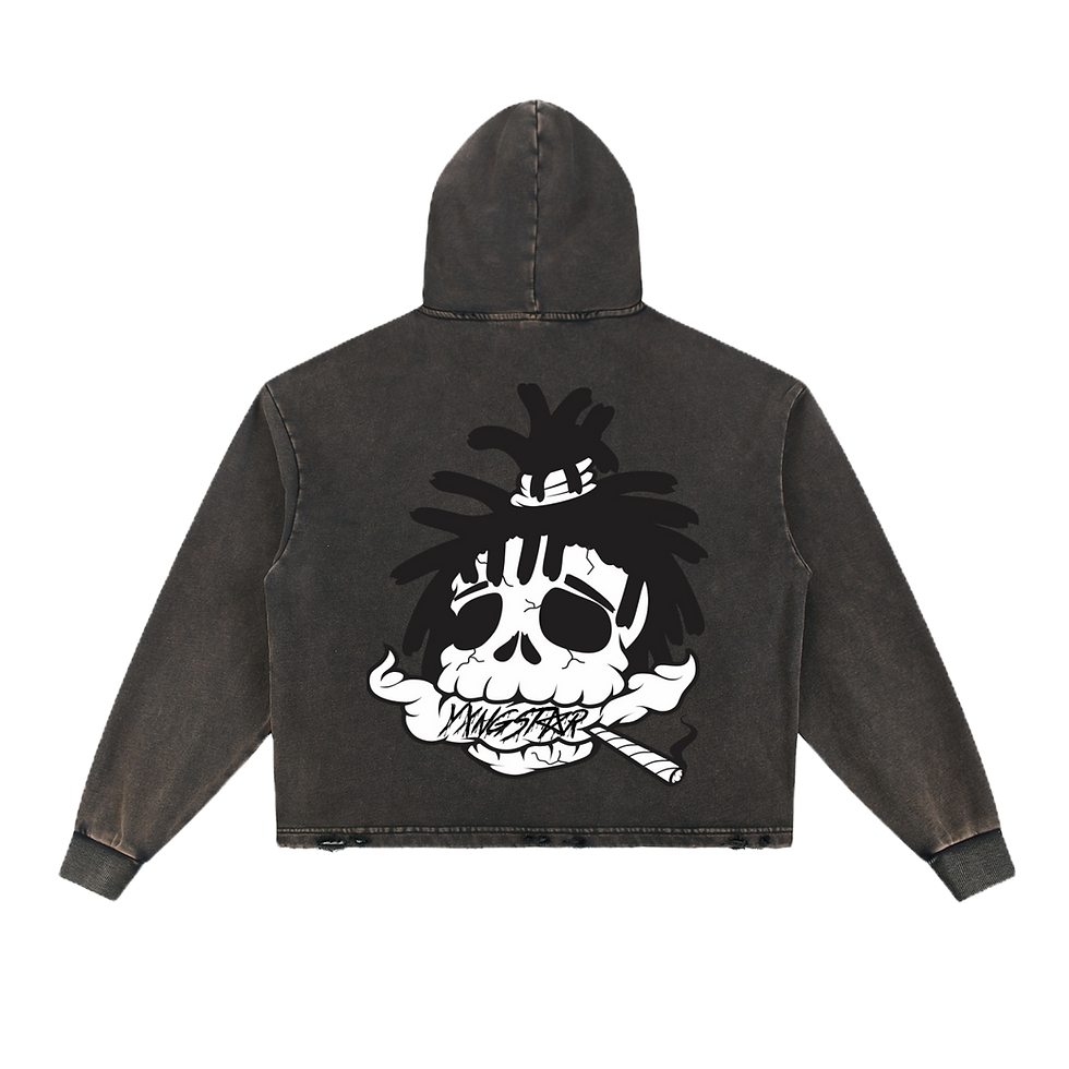 Thumbnail: YXNGSTAR Frayed-Hem Hoodie